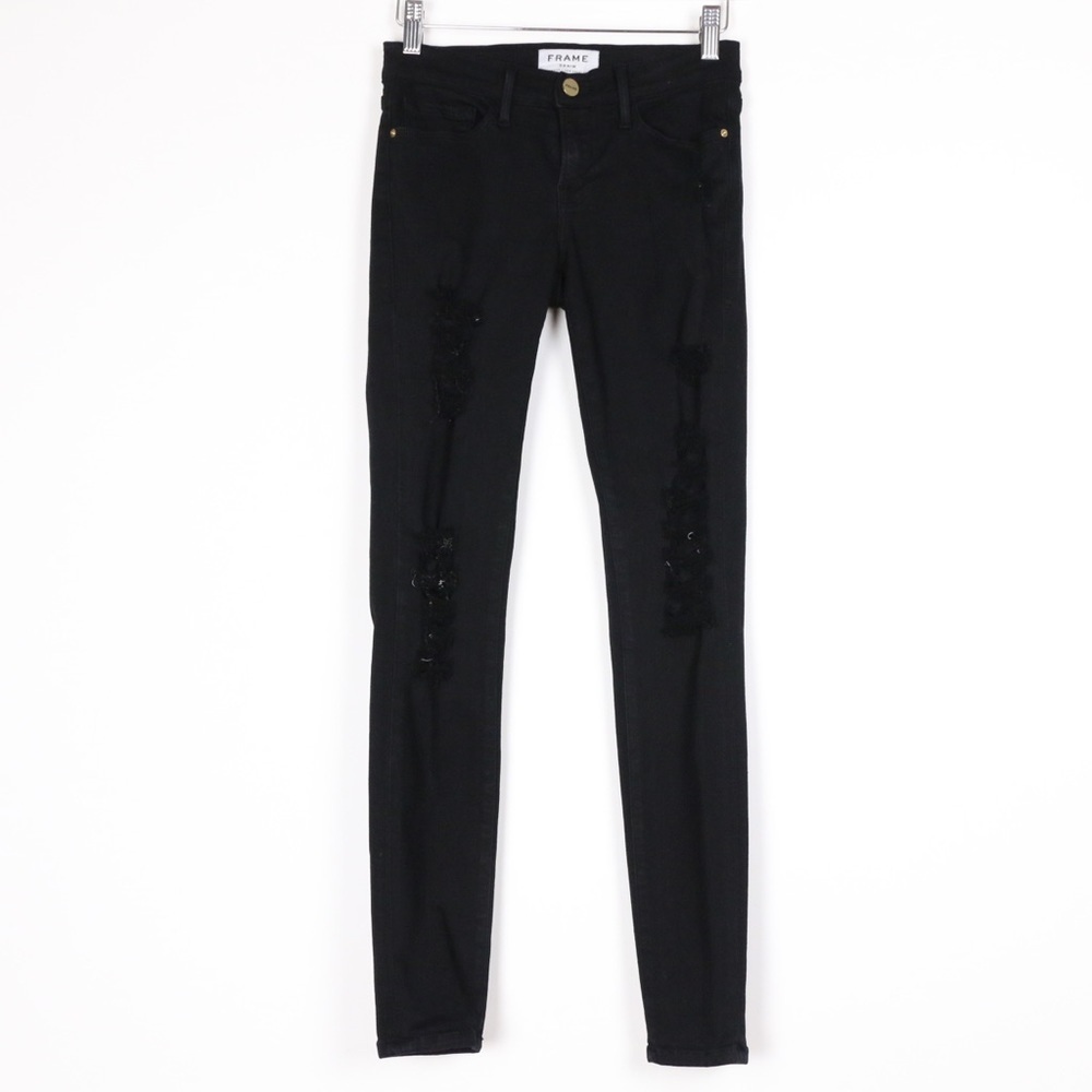 Frame Le Skinny de Jeanne Distressed Jeans